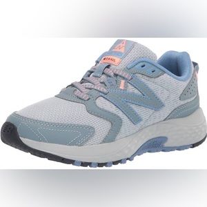 NEW BALANCE - Women's 410 V7 Trail Running Shoe Blue - Gray w/ Pink Accents Sz 9